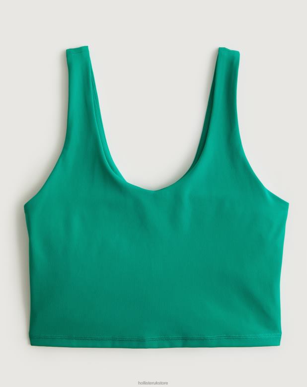 Tops Hollister Women Social Tourist Scoop Crop Tank 48820383 Green